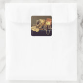 Nog steeds leven vierkante sticker (Tas)