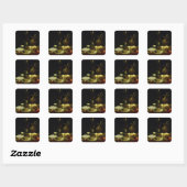Nog steeds leven vierkante sticker (Vel)