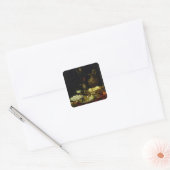 Nog steeds leven vierkante sticker (Envelop)