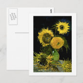 Nog steeds leven vijf zonnebloemen van Gogh Fine A Briefkaart (Voorkant / Achterkant)