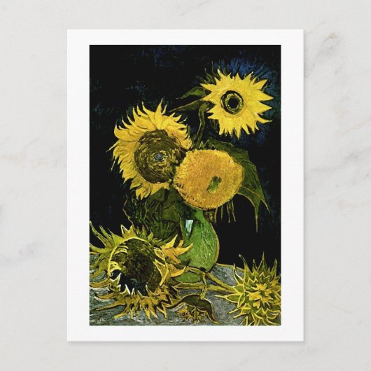 Nog steeds leven vijf zonnebloemen van Gogh Fine A Briefkaart (Voorkant)