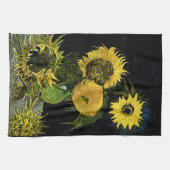 Nog steeds leven vijf zonnebloemen van Gogh Fine A Theedoek (Horizontaal)