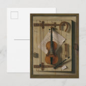 Nog steeds leven, Violin en muziek Briefkaart (Voorkant / Achterkant)