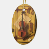 Nog steeds leven Violin en muziek door William Har Keramisch Ornament (Links)