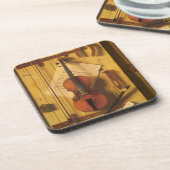 Nog steeds leven Violin en muziek door William Har Onderzetter (Linkerzijde)