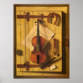 Nog steeds leven Violin en muziek door William Har Poster (Voorkant)