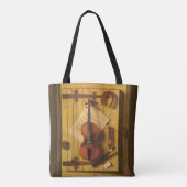 Nog steeds leven Violin en muziek door William Har Tote Bag (Achterkant)