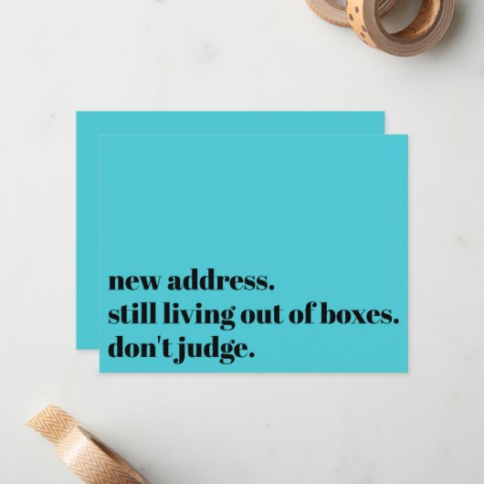 Nog steeds leven w / dozen, Oordeel niet Turquoise Notitiekaartje (Voorkant / Achterkant in situ)