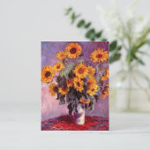 Nog steeds leven: Zonnebloemen van Claude Monet Briefkaart (Staand voorkant)