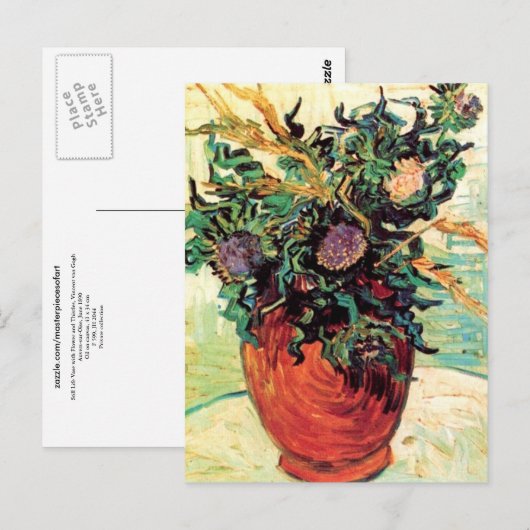 Nog steeds levenbloem en diksen, Van Gogh Fine Art Briefkaart (Voorkant / Achterkant)