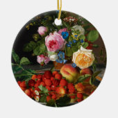 Nog steeds levende Rozen en aardbeien door Otto Ot Keramisch Ornament (Voorkant)