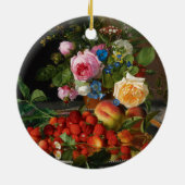 Nog steeds levende Rozen en aardbeien door Otto Ot Keramisch Ornament (Achterkant)