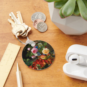 Nog steeds levende Rozen en aardbeien door Otto Ot Sleutelhanger