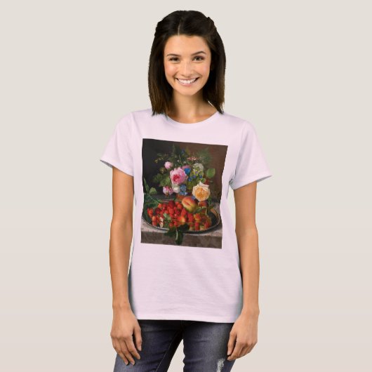 Nog steeds levende Rozen en aardbeien door Otto Ot T-shirt (Voorkant volledig)