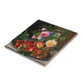 Nog steeds levende Rozen en aardbeien door Otto Ot Tegeltje (Zijkant)