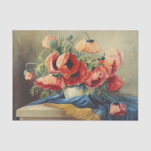 Nog steeds levensbloem bloemen hap papaver tissuepapier (Voorkant)