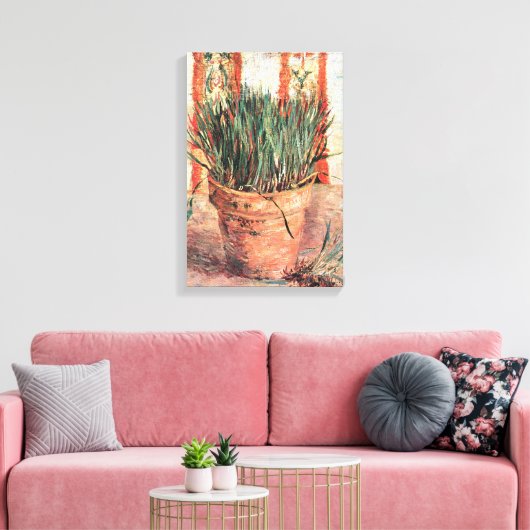 Nog steeds levensbloem met Chives door Vincent van Canvas Afdruk (Insitu (Woonkamer))