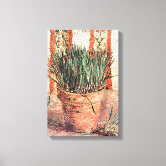 Nog steeds levensbloem met Chives door Vincent van Canvas Afdruk (Voorkant)