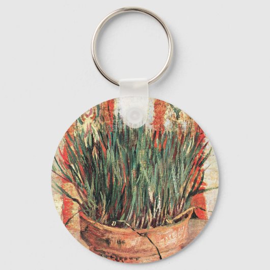 Nog steeds levensbloem met Chives door Vincent van Sleutelhanger (Voorkant)