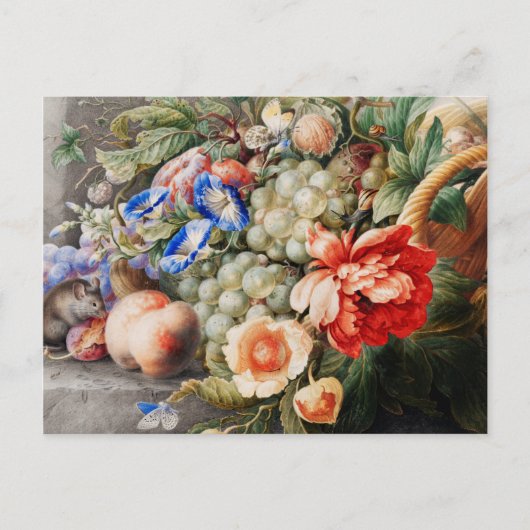 Nog steeds levensbloemen en vruchten van klassieke briefkaart (Voorkant)