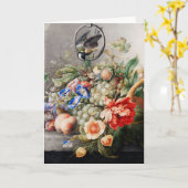 Nog steeds levensbloemen en vruchten van klassieke kaart (Gele Bloem)