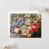 Nog steeds levensbloemen en vruchten van klassieke kaart (Voorkant / Achterkant in situ)