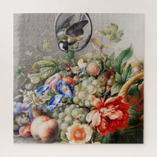Nog steeds levensbloemen en vruchten van klassieke legpuzzel