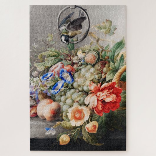 Nog steeds levensbloemen en vruchten van klassieke legpuzzel (Verticaal)