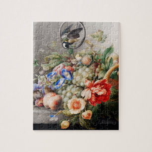 Nog steeds levensbloemen en vruchten van klassieke legpuzzel