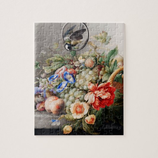 Nog steeds levensbloemen en vruchten van klassieke legpuzzel (Verticaal)