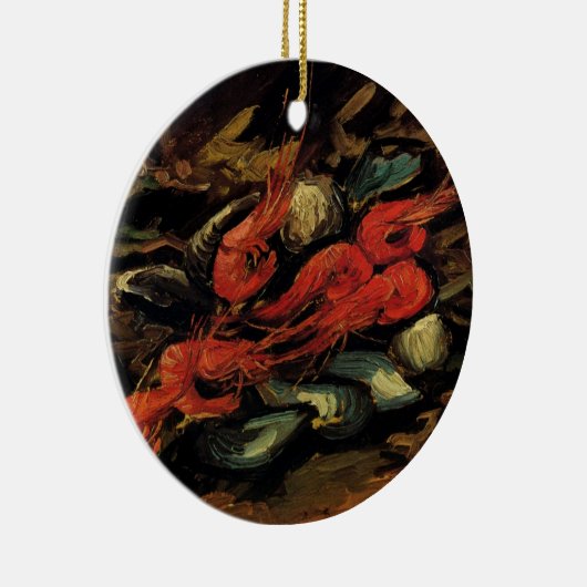 Nog steeds levensmosselen en garnalen door Vincent Keramisch Ornament (Rechts)