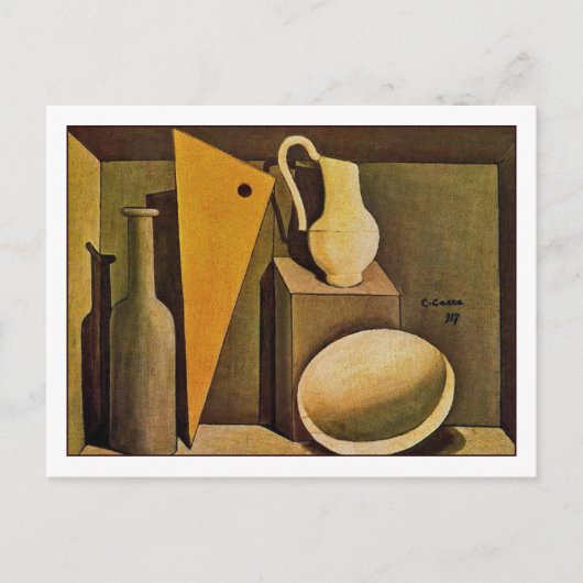 Nog steeds levensteam van Carlo Carra Fine Art Briefkaart (Voorkant)