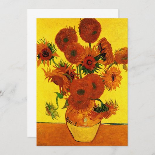 Nog steeds Life Vase met 15 zonnebloemen Vincent v (Voorkant / Achterkant)