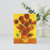 Nog steeds Life Vase met 15 zonnebloemen Vincent v Briefkaart (Staand voorkant)