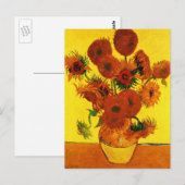 Nog steeds Life Vase met 15 zonnebloemen Vincent v Briefkaart (Voorkant / Achterkant)