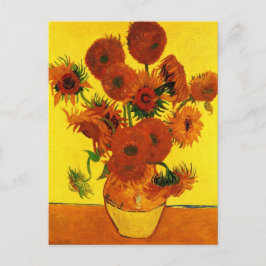Nog steeds Life Vase met 15 zonnebloemen Vincent v Briefkaart