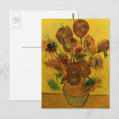 Nog steeds Life Vase met 15 zonnebloemen Vincent v Briefkaart (Voorkant / Achterkant)