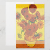 Nog steeds Life Vase met 15 zonnebloemen Vincent v Briefpapier (Voorkant / Achterkant)