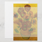 Nog steeds Life Vase met 15 zonnebloemen Vincent v Briefpapier (Voorkant / Achterkant)