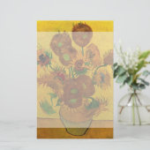 Nog steeds Life Vase met 15 zonnebloemen Vincent v Briefpapier (Staand voorkant)