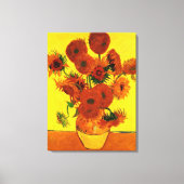 Nog steeds Life Vase met 15 zonnebloemen Vincent v Canvas Afdruk (Voorkant)