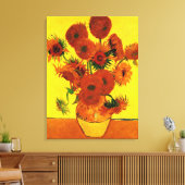 Nog steeds Life Vase met 15 zonnebloemen Vincent v Canvas Afdruk (Insitu (Woonkamer))