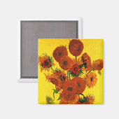 Nog steeds Life Vase met 15 zonnebloemen Vincent v Magneet (Voorkant / Achterkant)