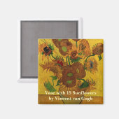Nog steeds Life Vase met 15 zonnebloemen Vincent v Magneet (Voorkant / Achterkant)