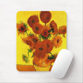 Nog steeds Life Vase met 15 zonnebloemen Vincent v Muismat (Met muis)