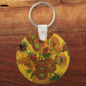 Nog steeds Life Vase met 15 zonnebloemen Vincent v Sleutelhanger (Voorkant)