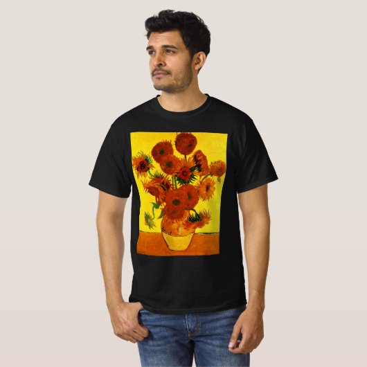 Nog steeds Life Vase met 15 zonnebloemen Vincent v T-shirt (Voorkant volledig)