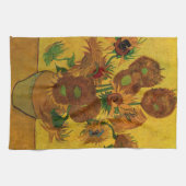 Nog steeds Life Vase met 15 zonnebloemen Vincent v Theedoek (Horizontaal)