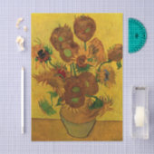 Nog steeds Life Vase met 15 zonnebloemen Vincent v Tissuepapier (Craft)