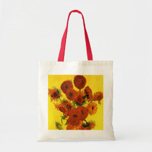 Nog steeds Life Vase met 15 zonnebloemen Vincent v Tote Bag